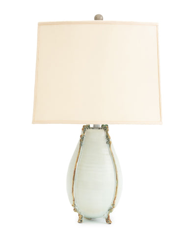 Celadon Glazed Art Pottery Vase Mounted as a Lamp