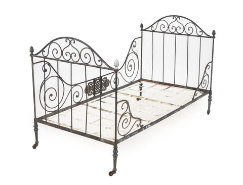 French Wrought Iron Daybed, 19th C.