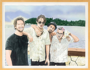 David Risley Friends on the Lake Watercolor
