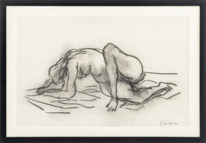 Manfred Schwartz Nude Woman Study Charcoal