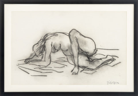 Manfred Schwartz Nude Woman Study Charcoal