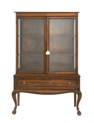 Queen Anne Style Mahogany Display Cabinet
