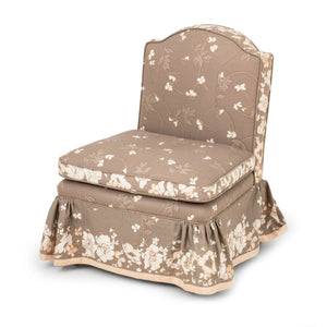 Floral Upholstered Slipper Chair
