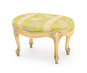 Louis XV Style Silk Brocade Upholstered Footstool