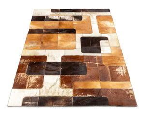 Cowhide Patchwork Carpet, 9' 8" x 6' 9"