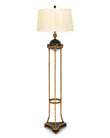 French Empire Revival Ram Head Motif Floor Lamp