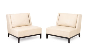 Christian Liaigre x Holly Hunt Leather Chairs, Pr.