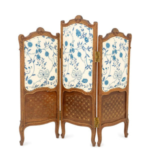 Louis XVI Style Walnut Folding Table Screen