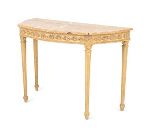 Neoclassical Style Demilune Console Table