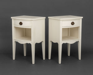 White Fine Furniture Painted Nightstands, Pair
