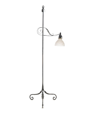 Art Deco Starburst Cut Glass Shade Floor Lamp