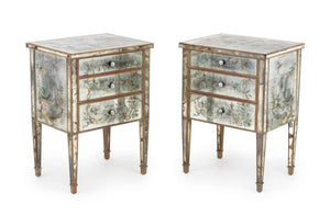 Chinoiserie Mirrored Chests of Drawers, Pair