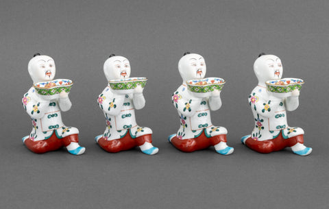 Herend Painted Porcelain Figural Open Salts, 4