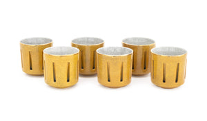 Modern Crackle Glazed Ceramic Cups, 6