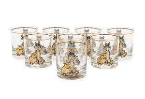 Culver Ltd. "Owl and Pussycat" Rocks Glasses, 8