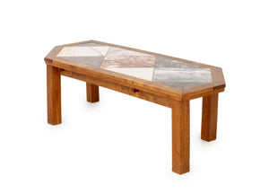 Modern Asymmetrical Marble Top Coffee Table