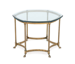 La Barge Style Glass Top and Brass Table