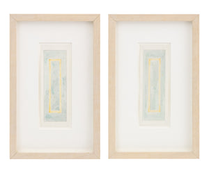 Joseph L. Gardella Minimalist Watercolors, Pair