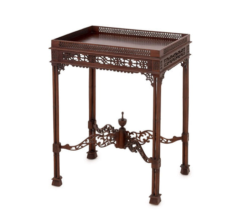 Chinese Chippendale Style Mahogany Silver Table