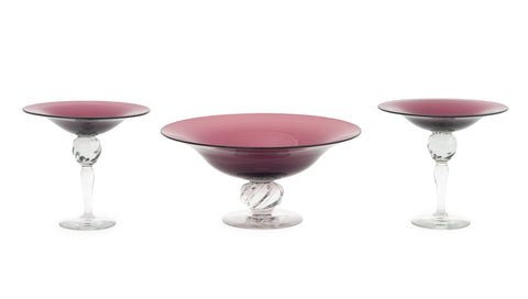 Amethyst Glass Tazzas, 3