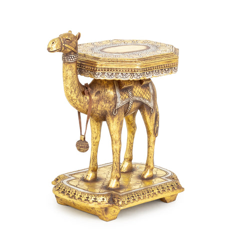 AFD Home Silvered & Giltwood Camel Form Side Table