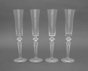 Baccarat "Mille Nuits" Crystal Champagne Flutes, 4