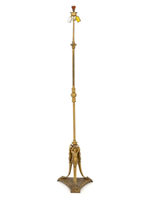 French Empire Style Gilt Metal Floor Lamp