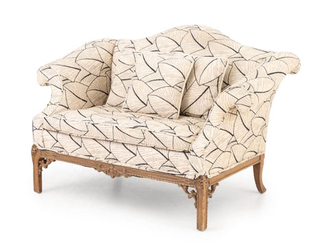 Chinese Chippendale Style Upholstered Settee