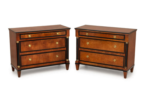 Century French Empire Style Mahogany Chests, Pair