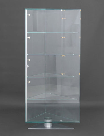 Modern Metal & Glass Illuminated Display Shelf