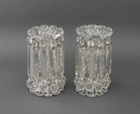 Pair of Gilded Age Cut Crystal Lusters