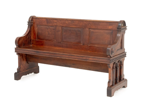 American Renaissance Style Wood Church Pew