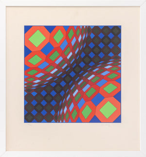 Victor Vasarely "BI-OKTA B" Screenprint, 1973-75