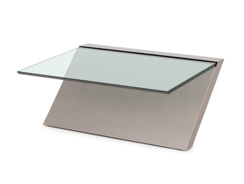 Modern Cantilevered Glass Top Coffee Table