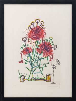 Salvador Dali "Carnation (Keys)" Etching, 1972