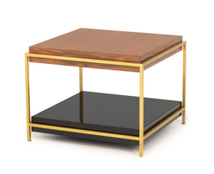 Mid-Century Modern Style Brass Two-Tier Side Table