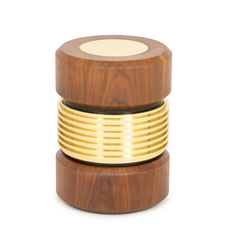Hannoi Walnut and Gold-Tone Brass Side Table