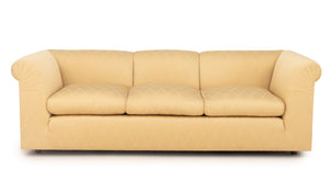 Modern Golden Silk Blend Upholstered Sofa