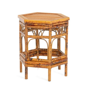 Modern Hexagonal Bent Bamboo Side Table