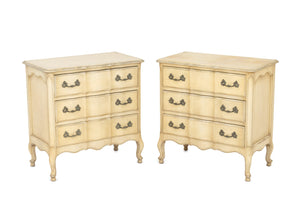 French Provincial Style Painted Nightstands, Pair