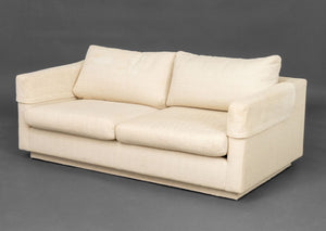 Modern White Upholstered Two-Seat Sofa