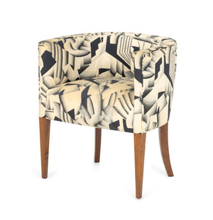 Modern Silk Upholstered Club Chair