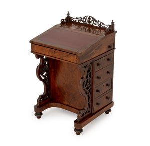 Victorian Burl Walnut Davenport Desk, 19th C.