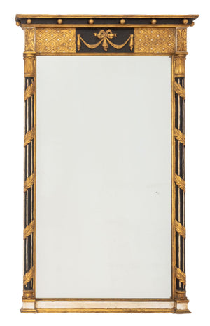 Neoclassical Style Ebonized and Giltwood Mirror