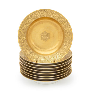 Limoges Gilt Decorated Porcelain Bowls, 9