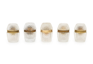 French Gilt Metal and Crystal Table Lighters, 5