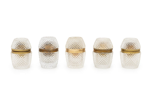 French Gilt Metal and Crystal Table Lighters, 5