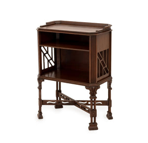 Neoclassical Style Walnut Side Table Bookcase