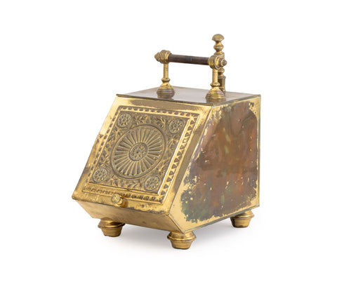 Victorian Brass Coal Scuttle, 19th C.