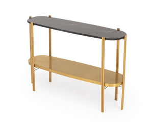 Luxxu Marble Top Two-Tier Brass "Craig" Table